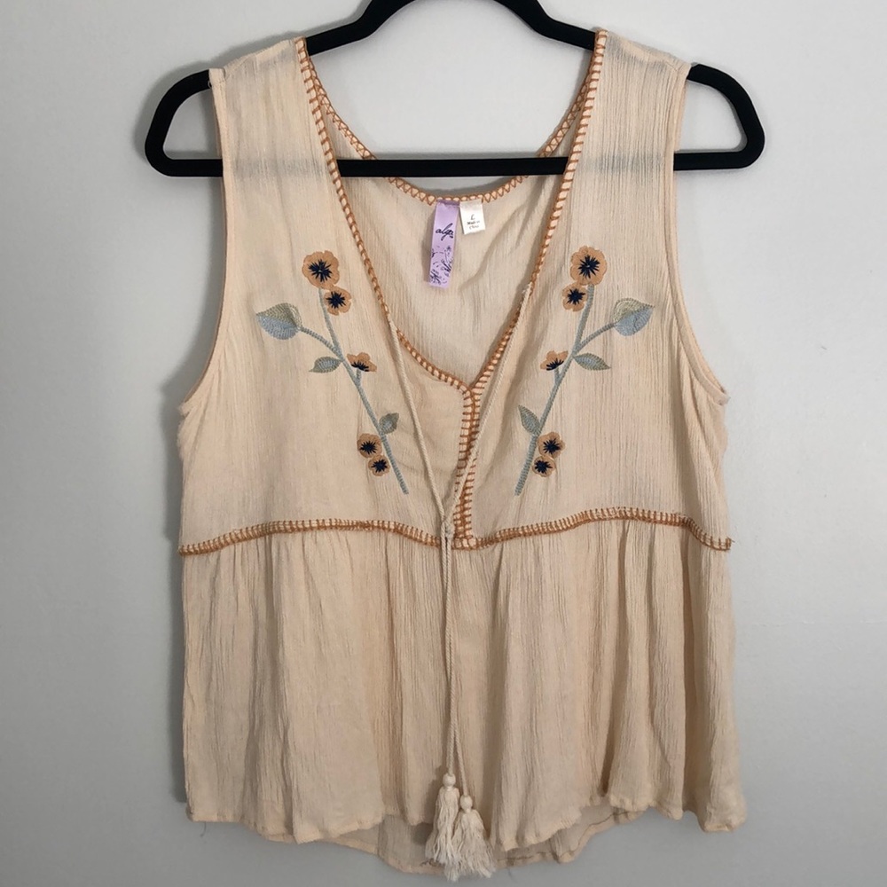 Francesca’s Alya Boho Tank Peplum